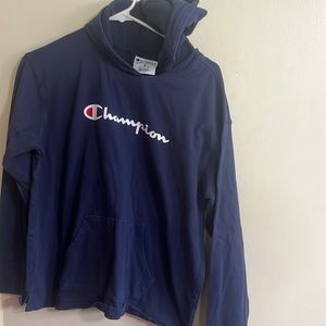 Champion Women’s Navy Blue Pull Over Hoodie Thin Size Medium